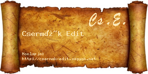 Csermák Edit névjegykártya